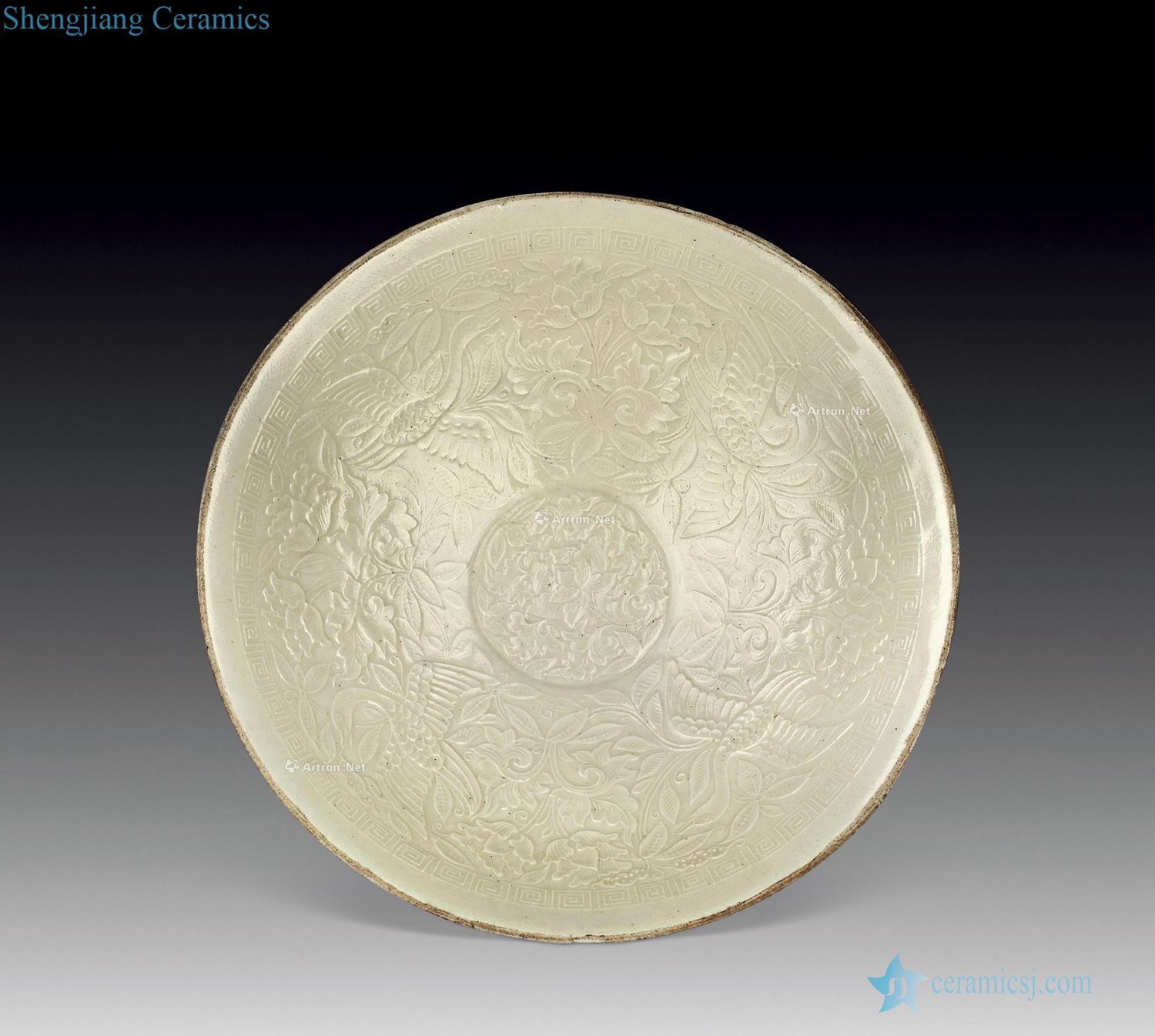 Ming or earlier Kiln printing large bowl