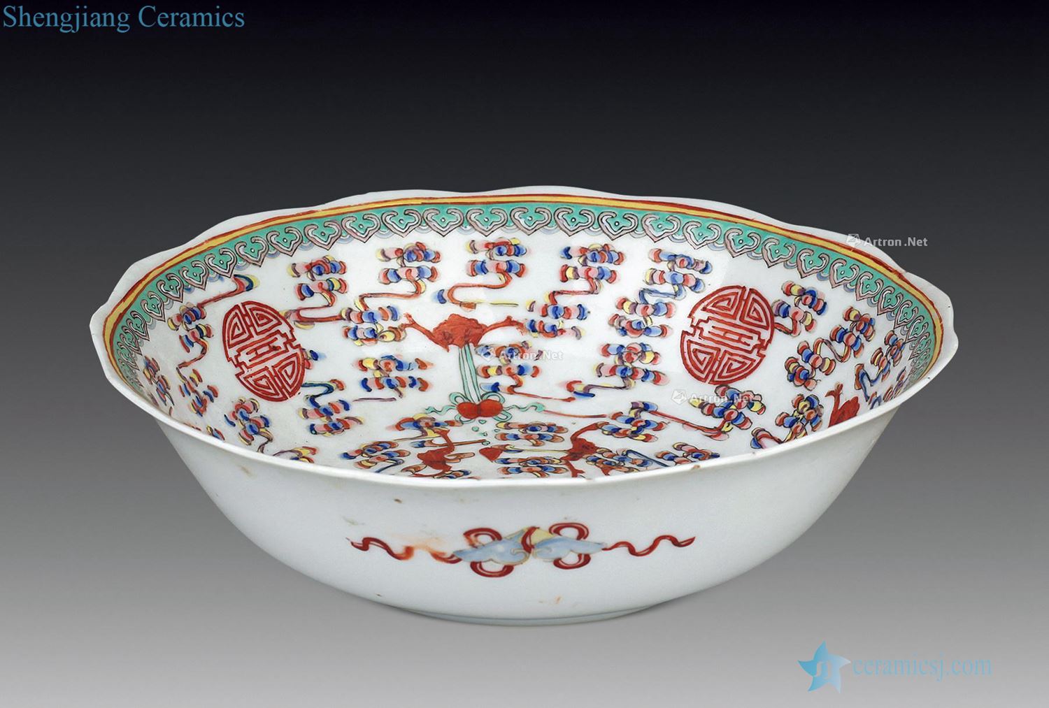 Pastel reign of qing emperor guangxu live green-splashed bowls