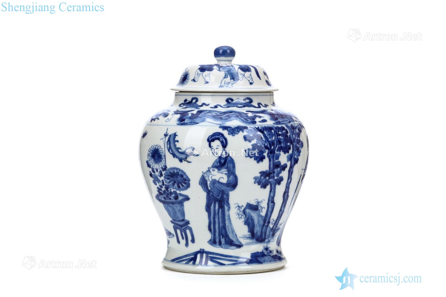 The qing emperor kangxi Blue and white ladies tank