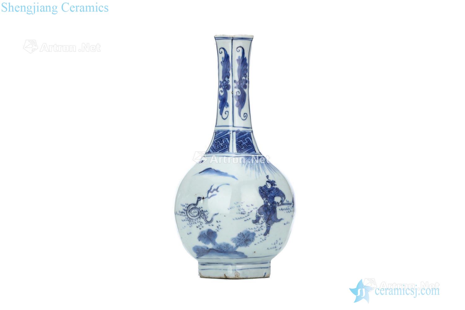 The late Ming dynasty Six arrises blue bottle