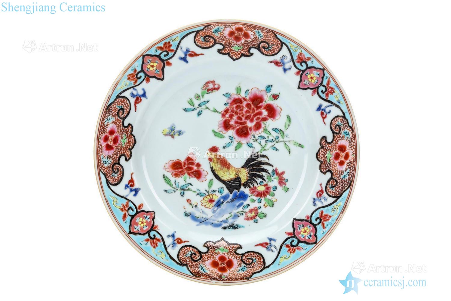 Qing yongzheng pastel rooster disc (two)
