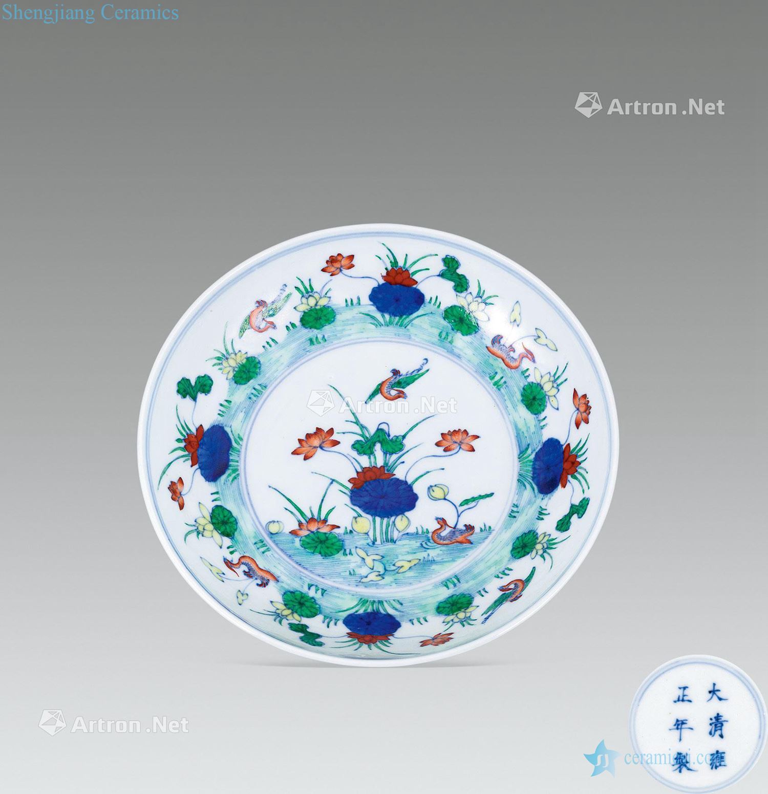 Qing yongzheng bucket lianchi mandarin duck dish