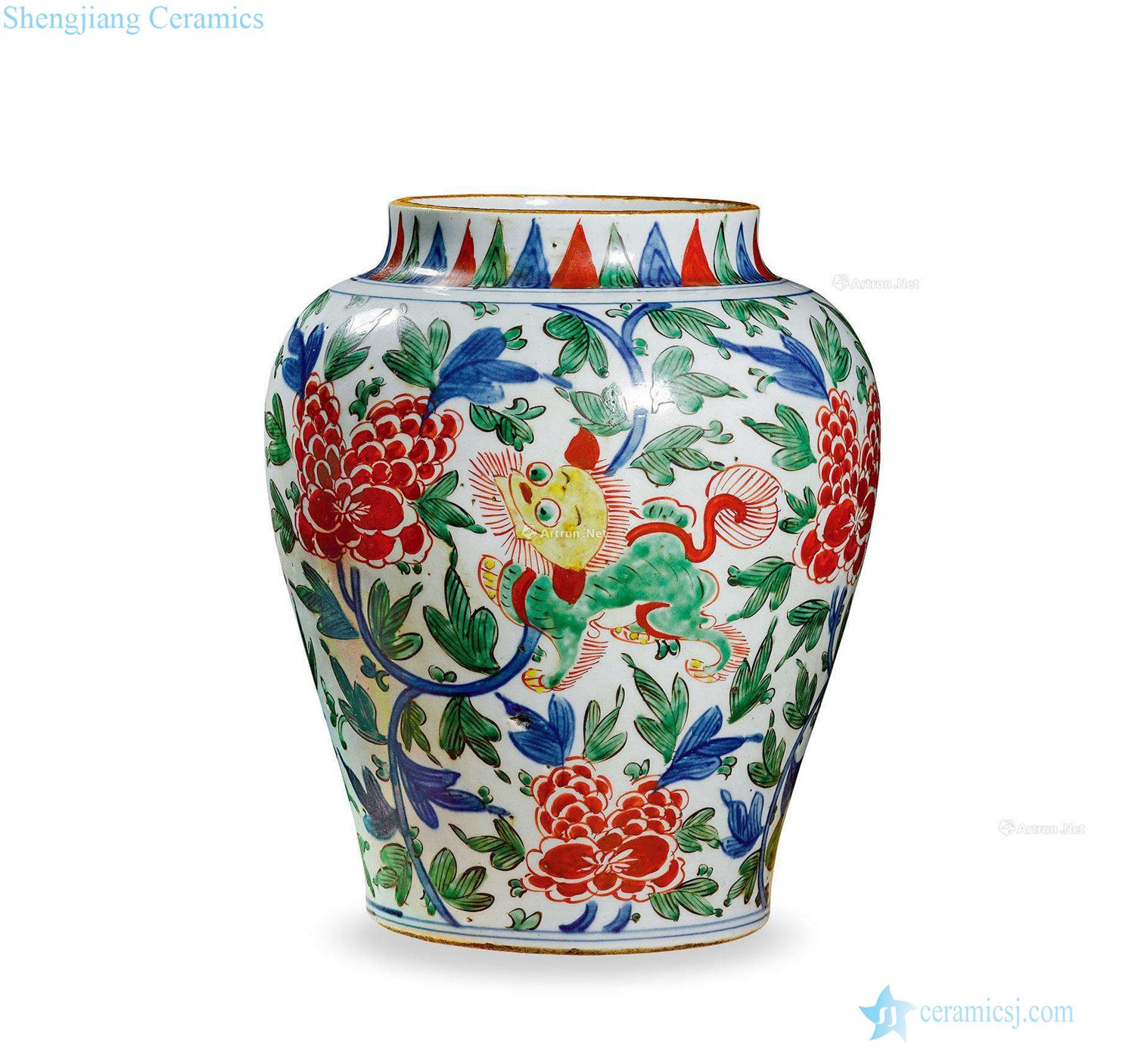 Qing shunzhi Colorful flower pot