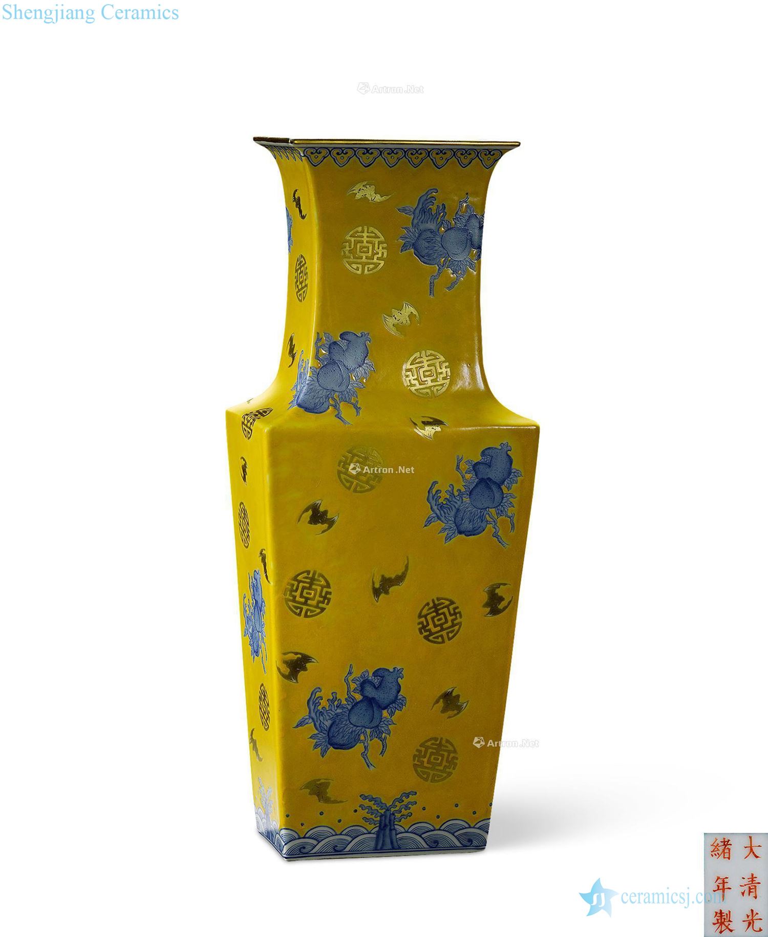 qing Yellow to blue and white sanduo lines 1 bottle