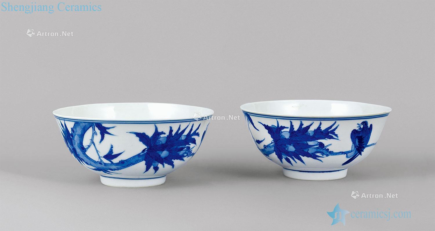The late qing dynasty Blue and white flower bowl (a)