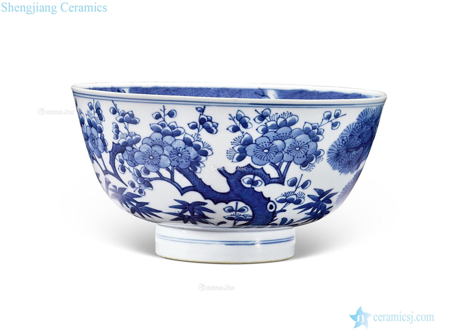 The qing emperor kangxi Blue and white flower on large bowl