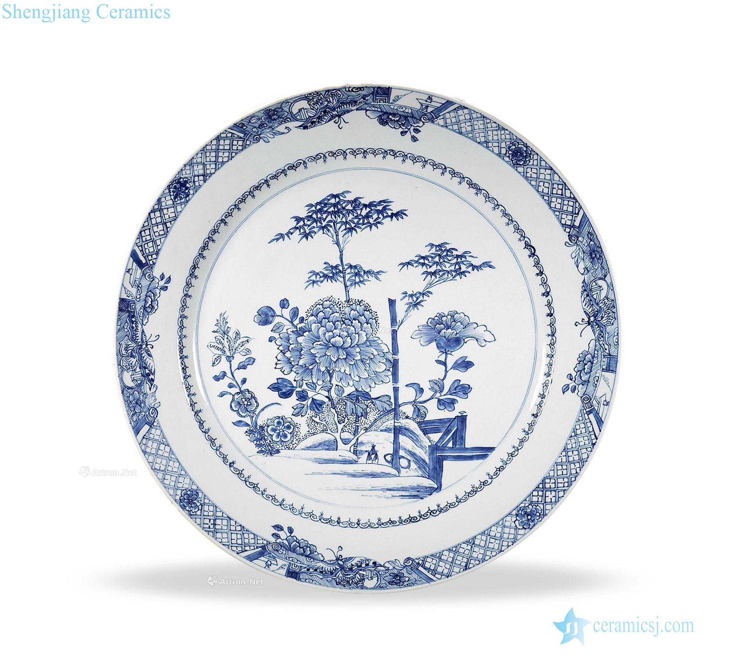 Qing qianlong flower blue line