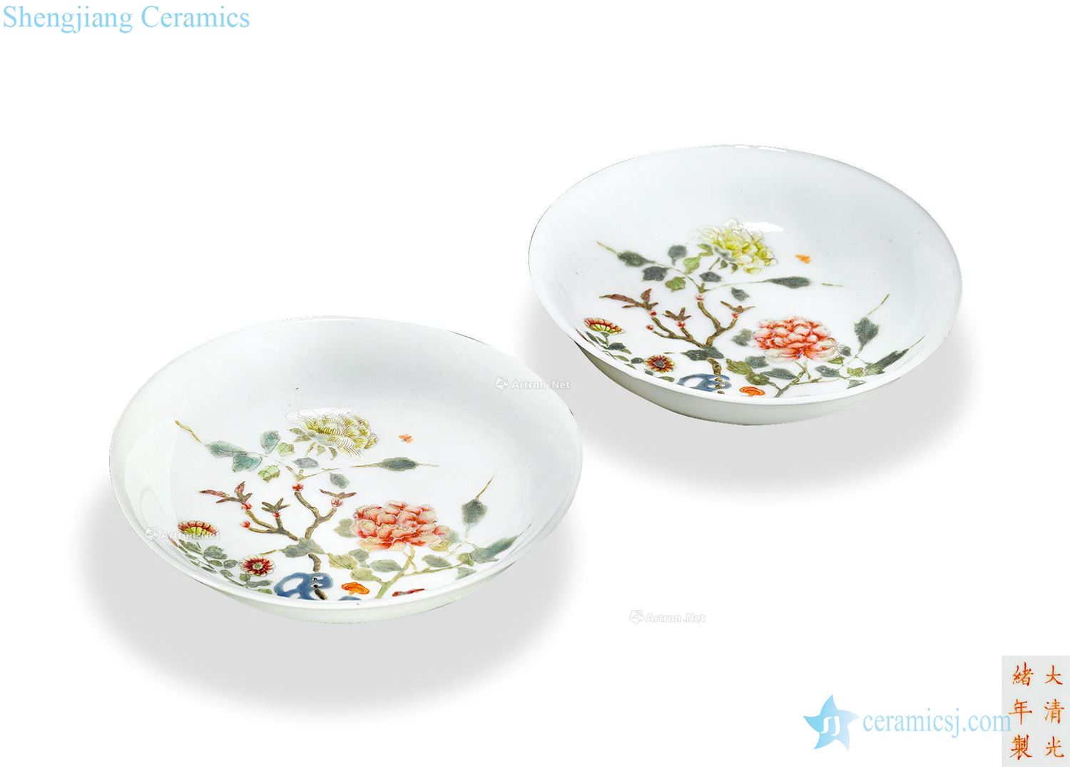 Pastel flowers reign of qing emperor guangxu tray (a)