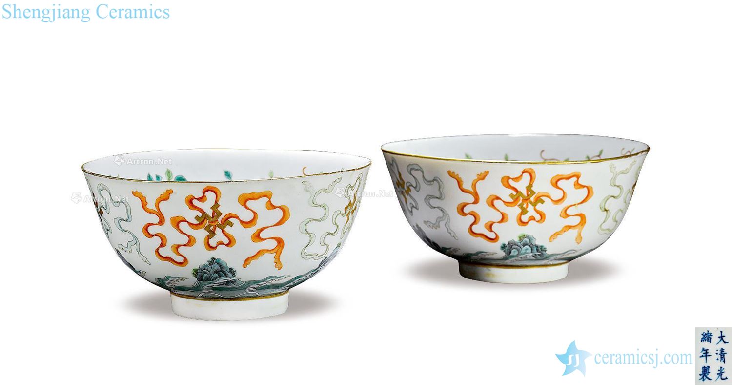 Pastel reign of qing emperor guangxu "for ten thousand generations" bowl (a)