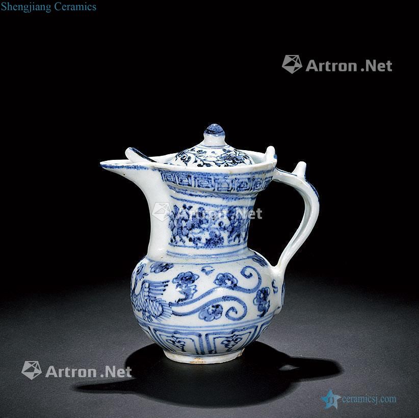 Ming Blue and white mitral pot
