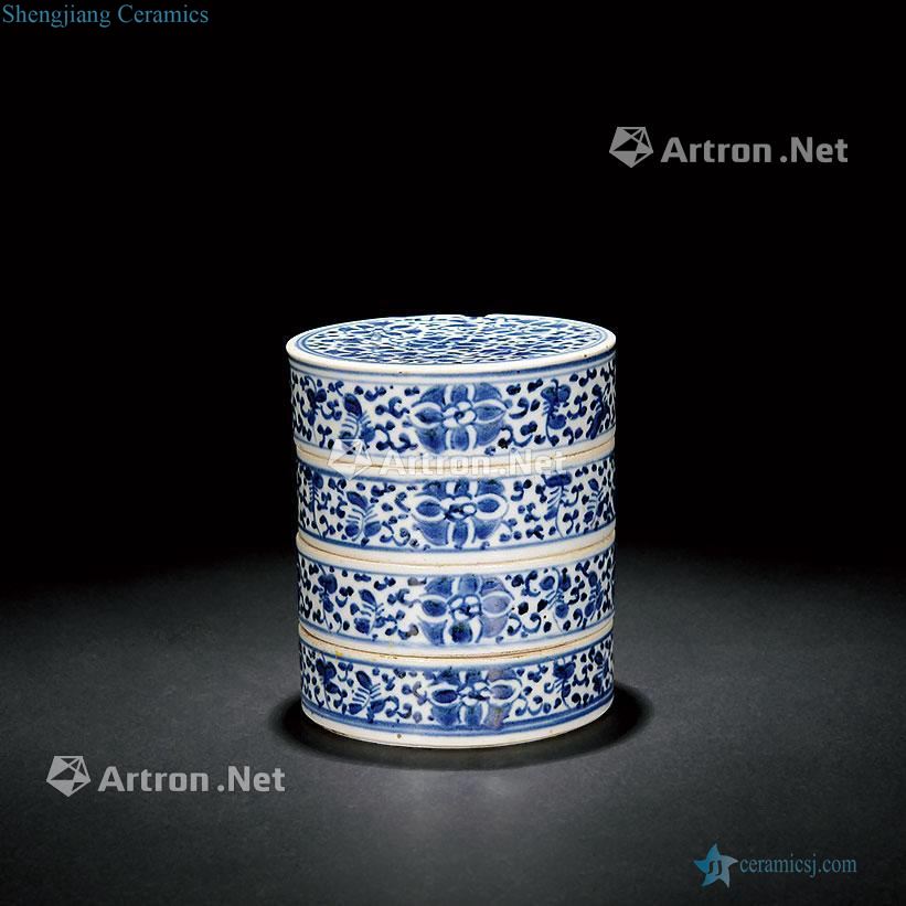 Mid qing Blue and white fourth-order box