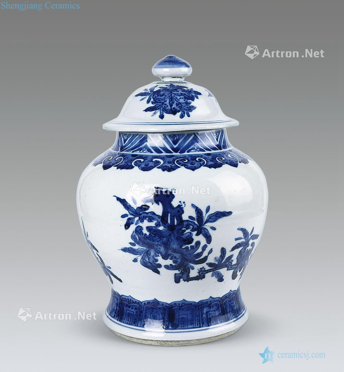 Qing dynasty blue-and-white sanduo lines the general tank