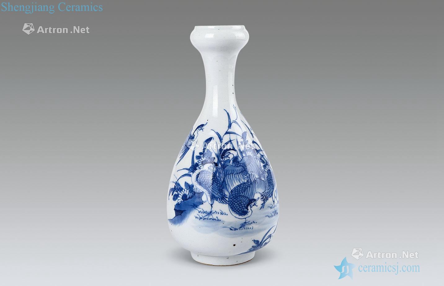 Ming Blue and white goose grain garlic bottle