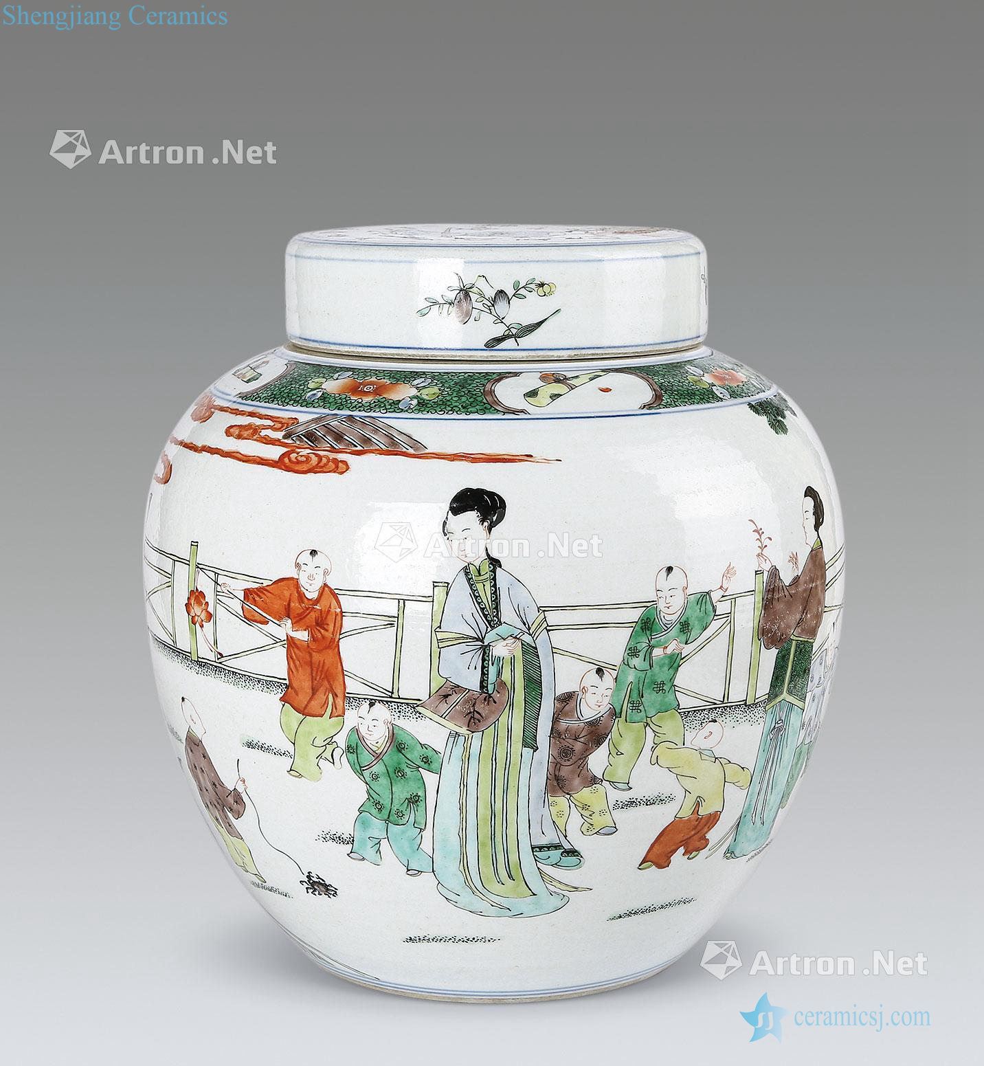 Kangxi colorful characters cover tank