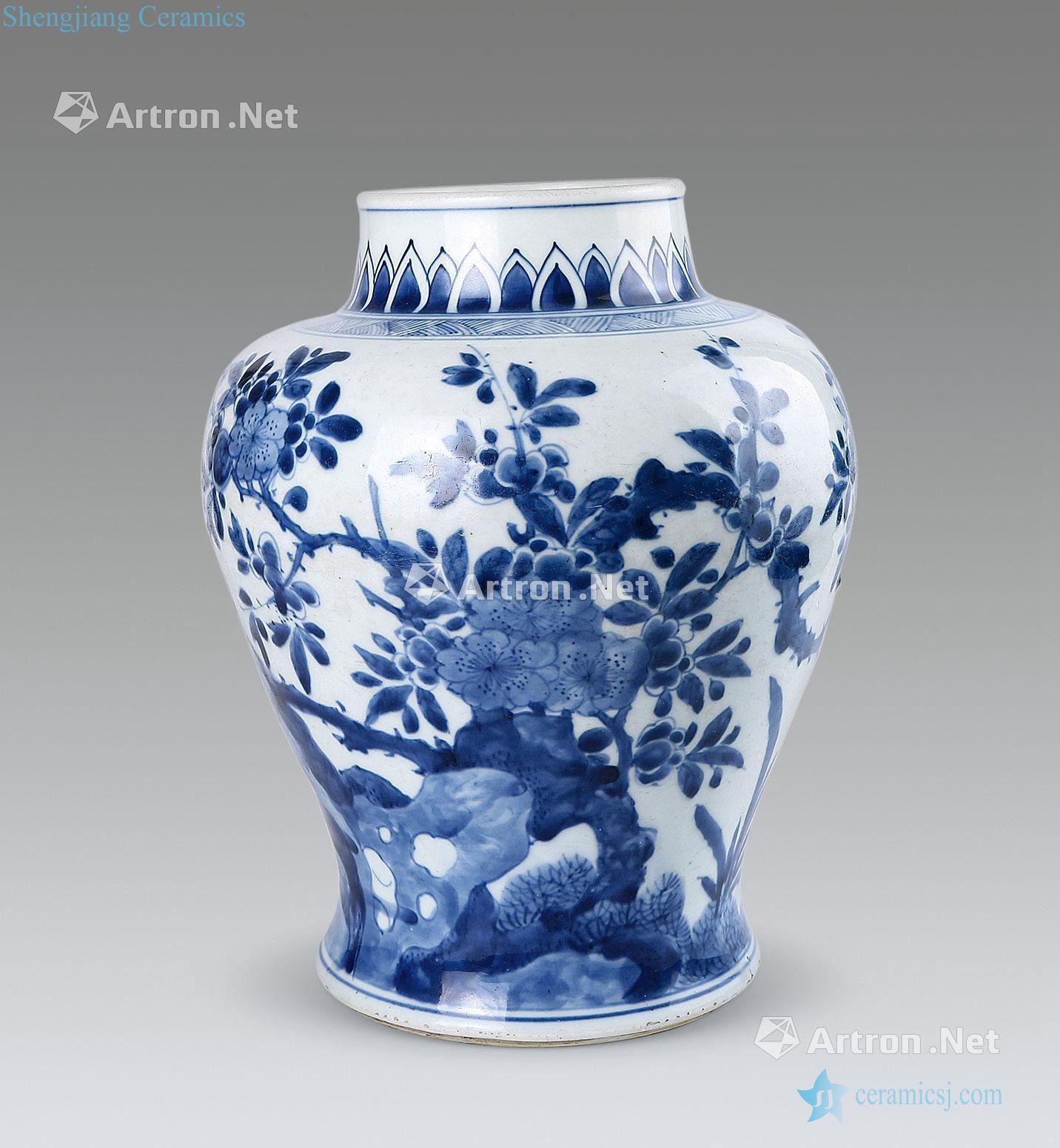 kangxi Blue and white flower pot