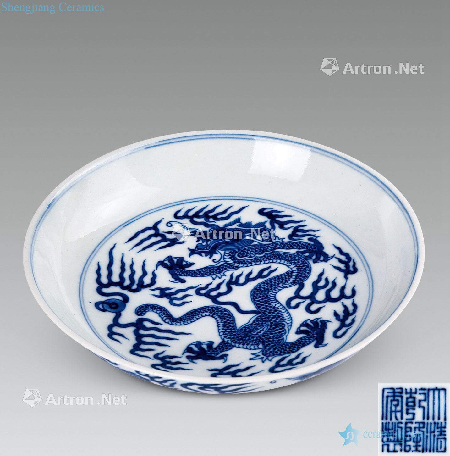 Blue and white dragon emperor qianlong bowl