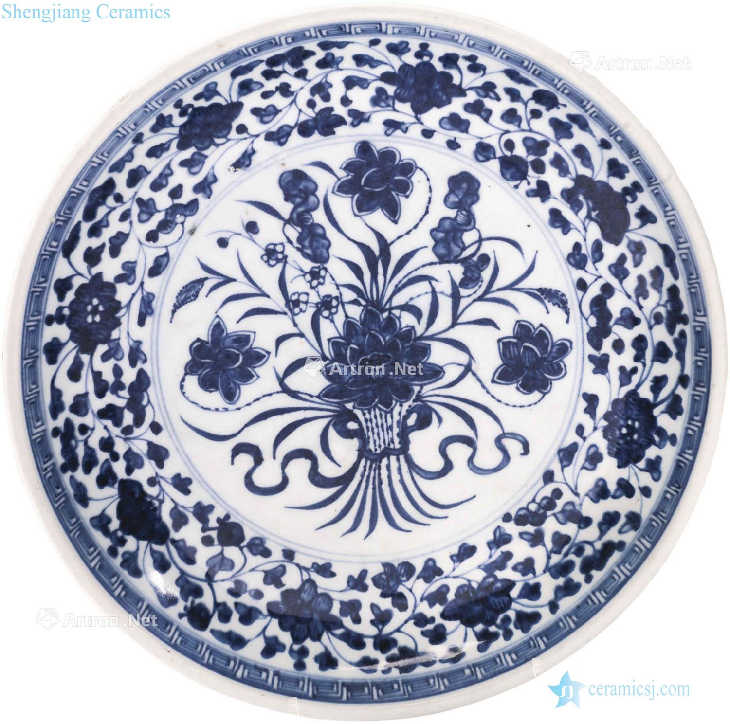 Qing in the eighteenth century Blue on a plate