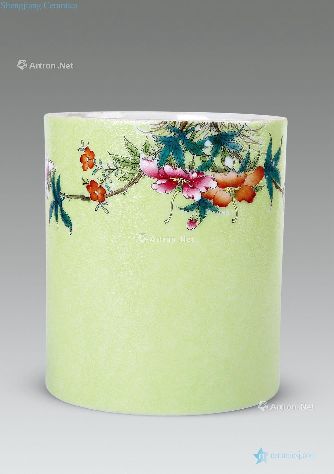 Qianlong green ocean color flower vase