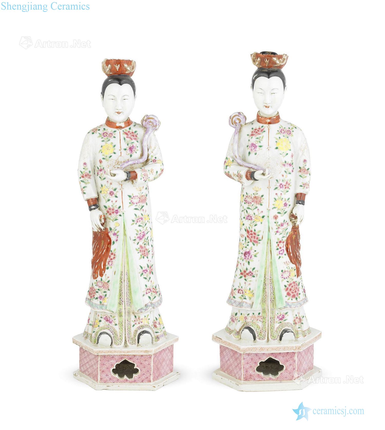 Qing qianlong pastel ladies like (a)