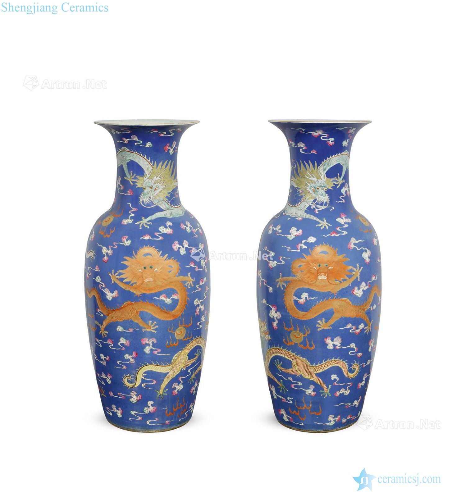 To wulong catch beads with blue lines in the 19th century were large bottle (a)