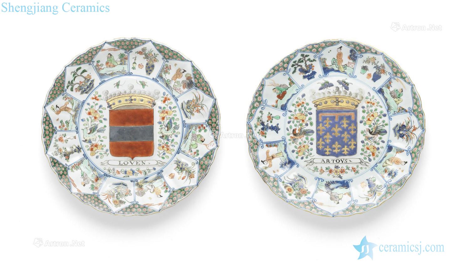 The qing emperor kangxi multicoloured Dutch province wen hui plate (a set of two)