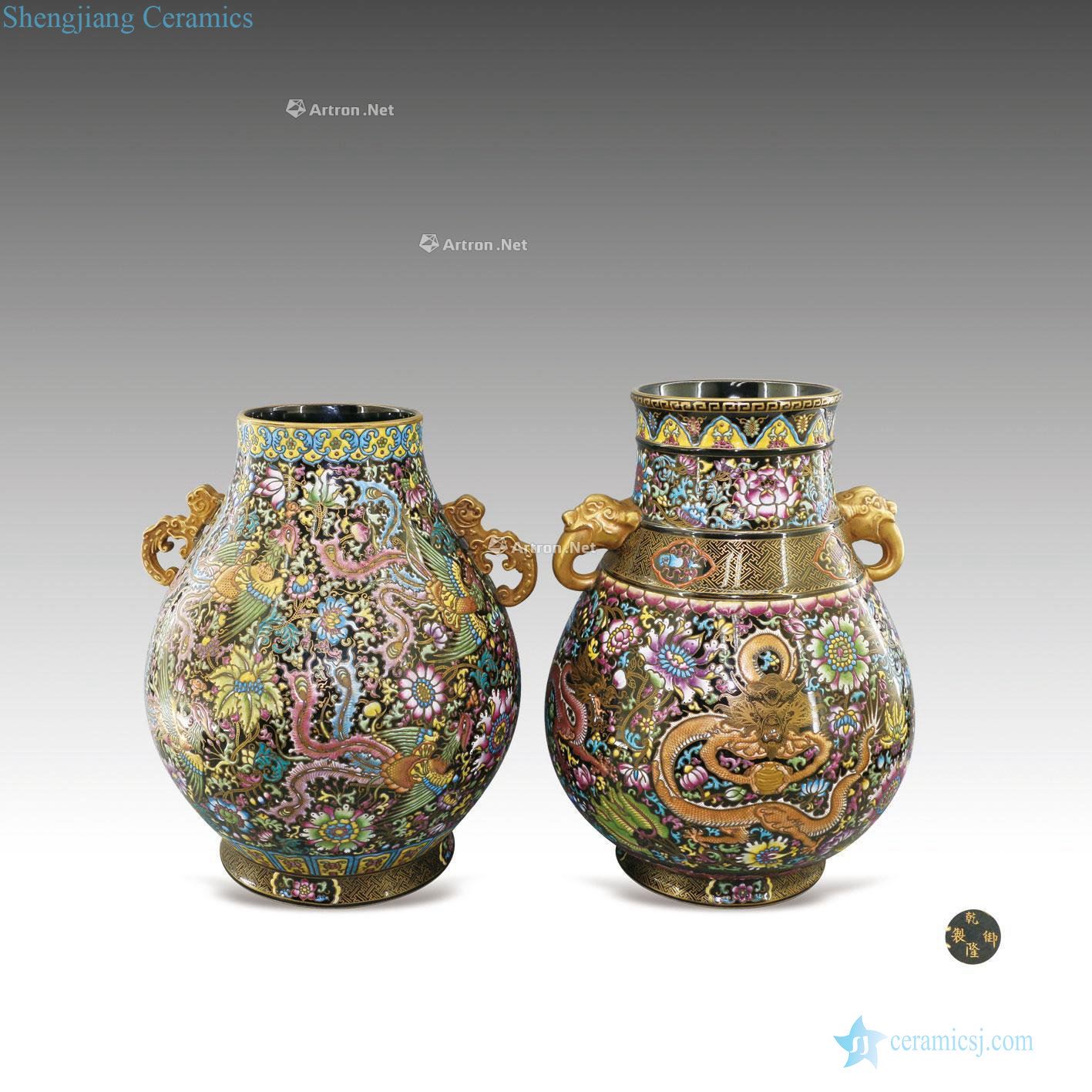 qing Colorful longfeng bottles (a)