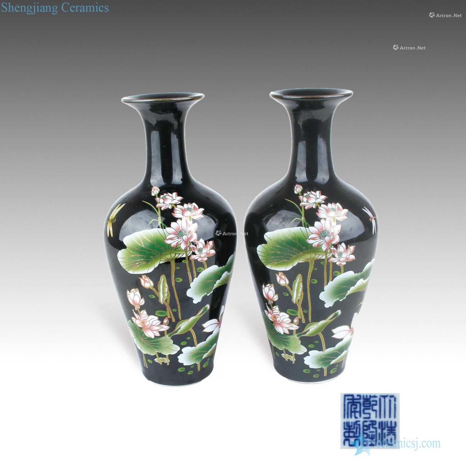 Sharply glaze enamel floral print bottle (a)