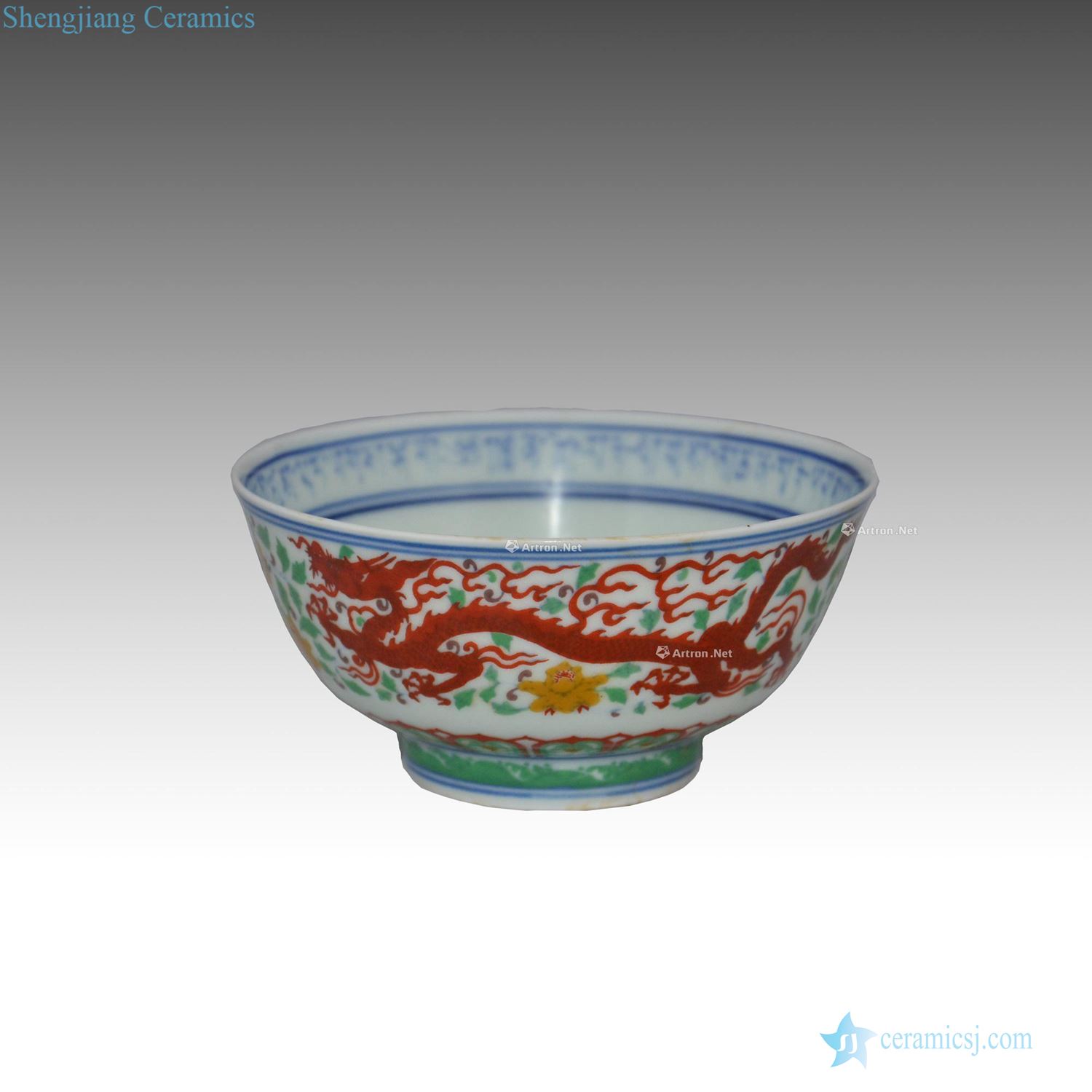 Ming chenghua Five dragon grain bowl