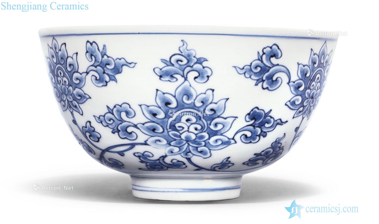Ming jiajing Blue and white lotus flower grain 盌