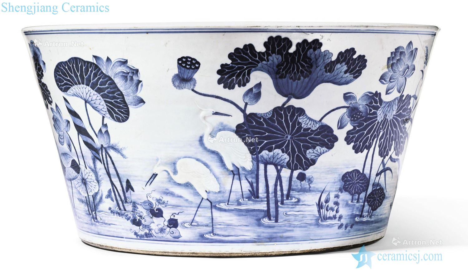 Qing in the eighteenth century Blue and white all the way even grain big crock