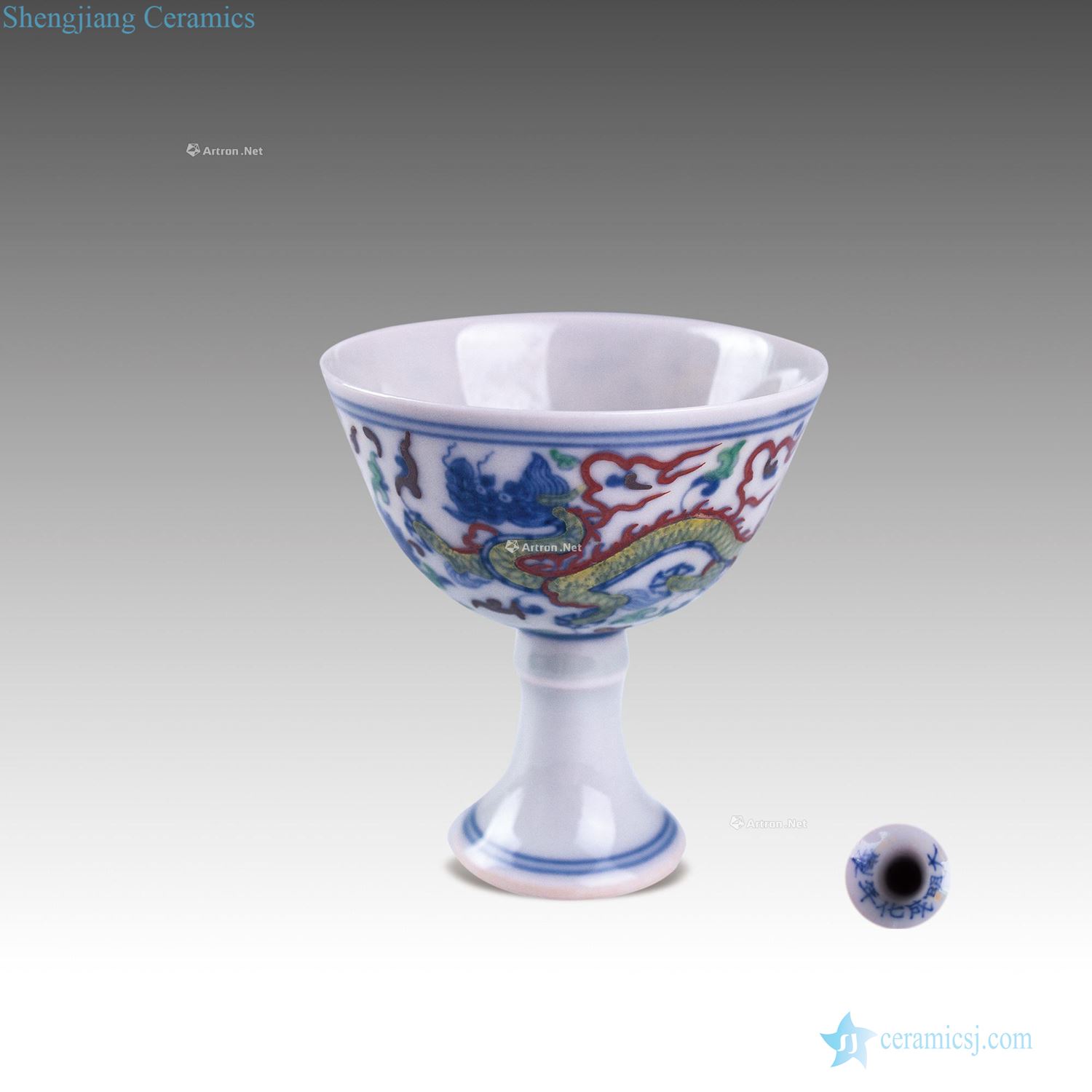 Bucket longfeng grain footed cup