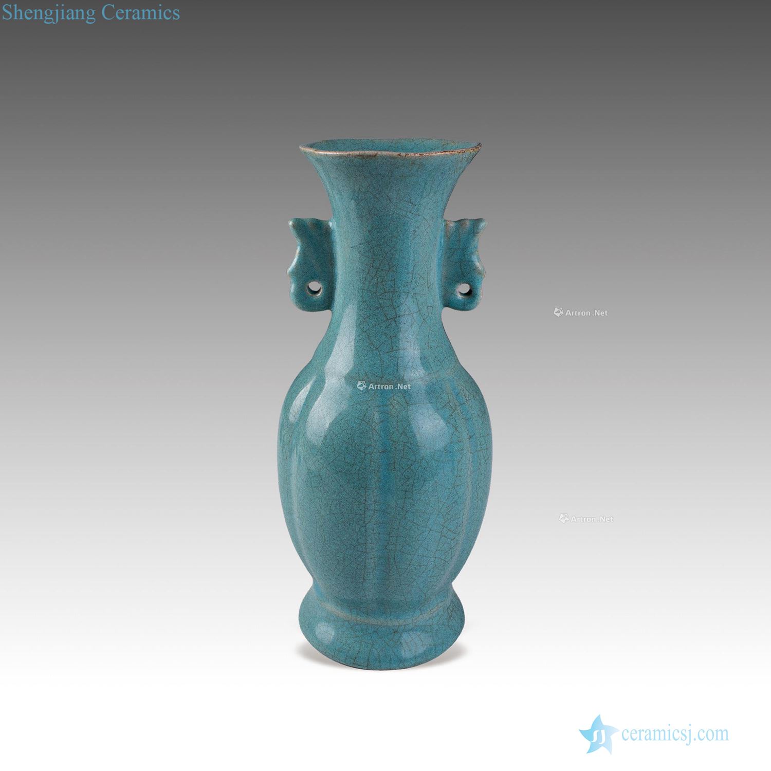 The song dynasty Your kiln melon leng fung ears mouth bottle