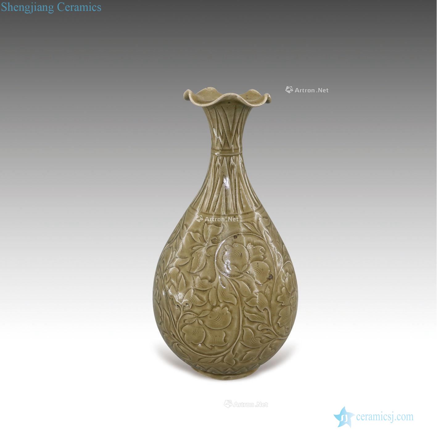 The song dynasty Yao state kiln carved okho spring bottle
