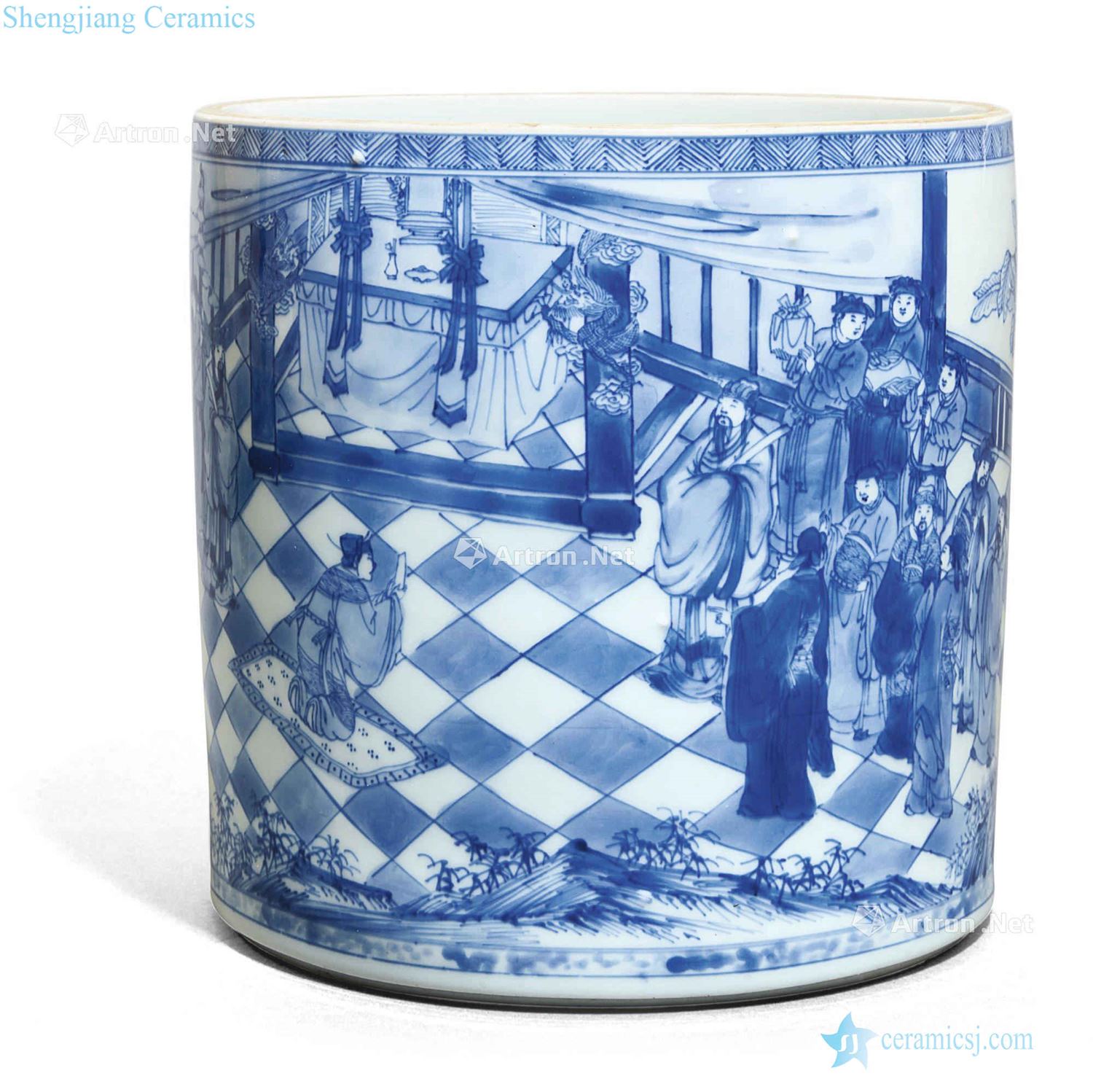 Jinbang won the qing emperor kangxi porcelain brush pot