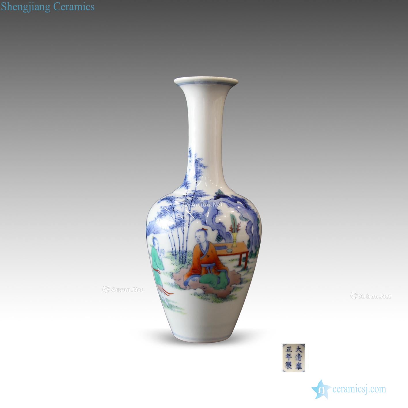 Blue and white color bucket cross TuShang bottles