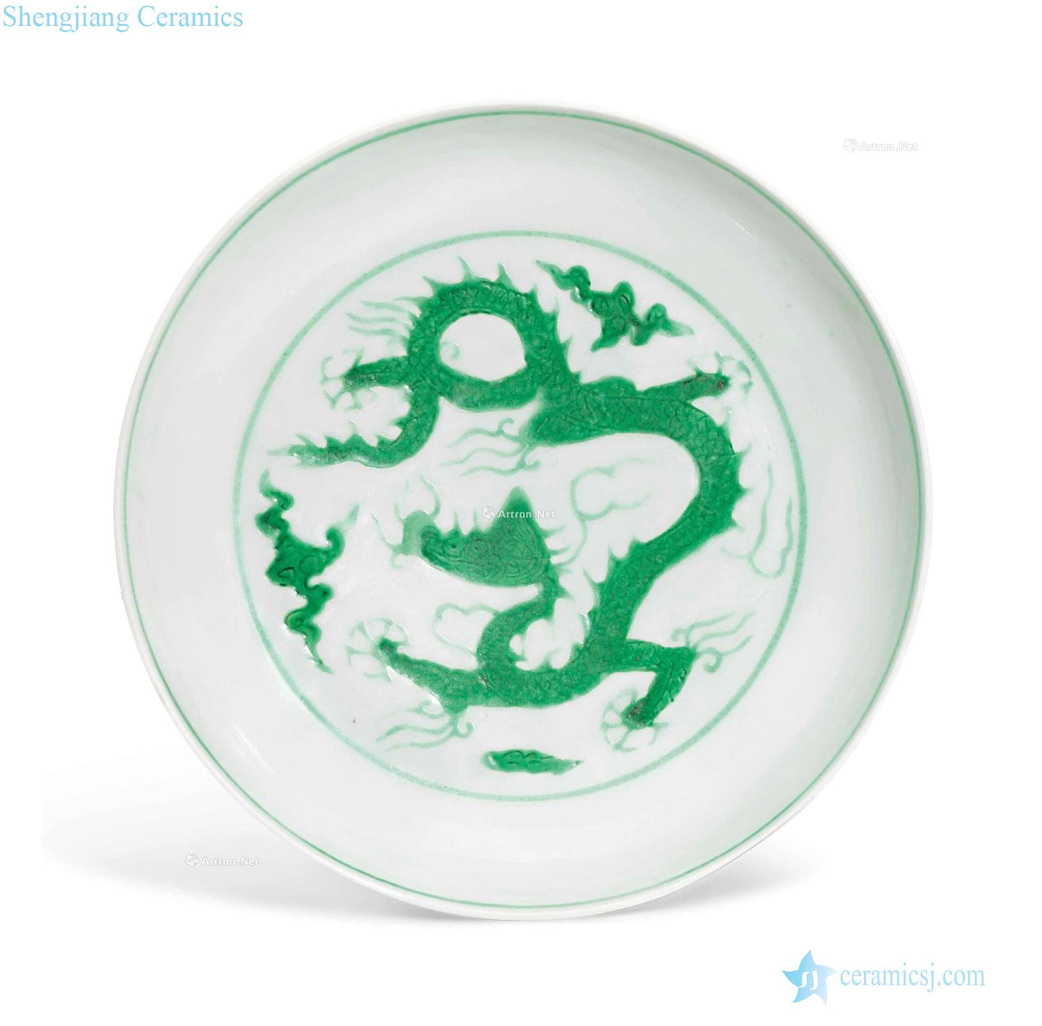 MingZhengDe Green colour YunLongWen plate with five claws