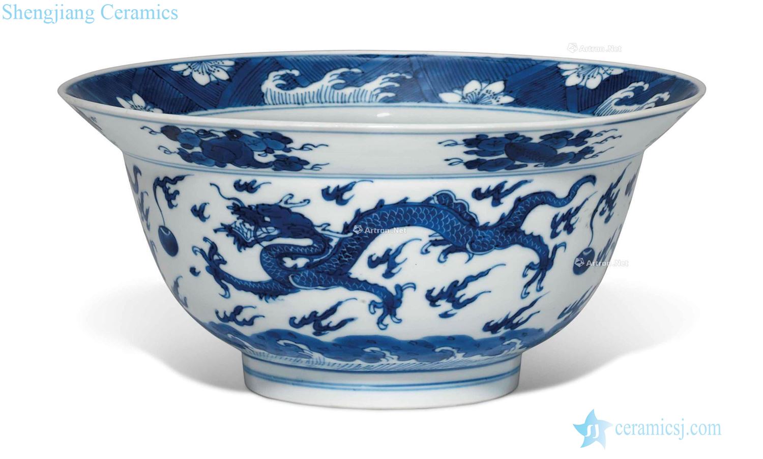 The qing emperor kangxi Blue sea dragon bowls