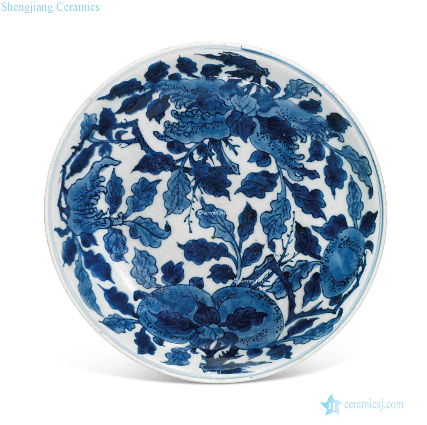 The qing emperor kangxi Blue and red fruit tray