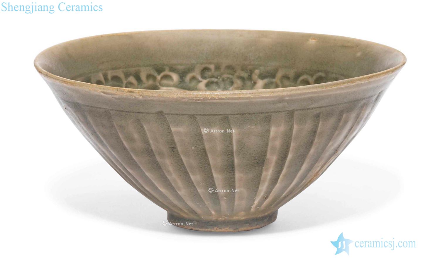 The song dynasty Yao chau green glaze flower green-splashed bowls