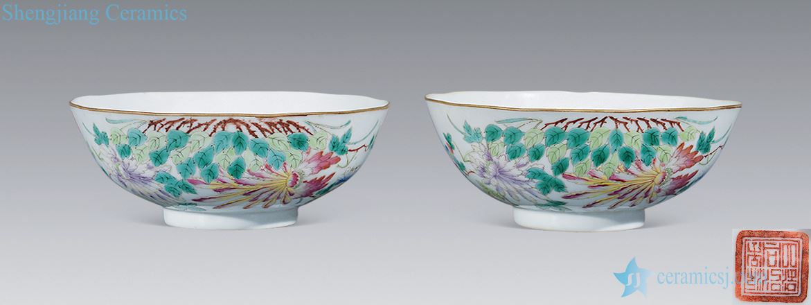 Dajing powder enamel bowls of (a)