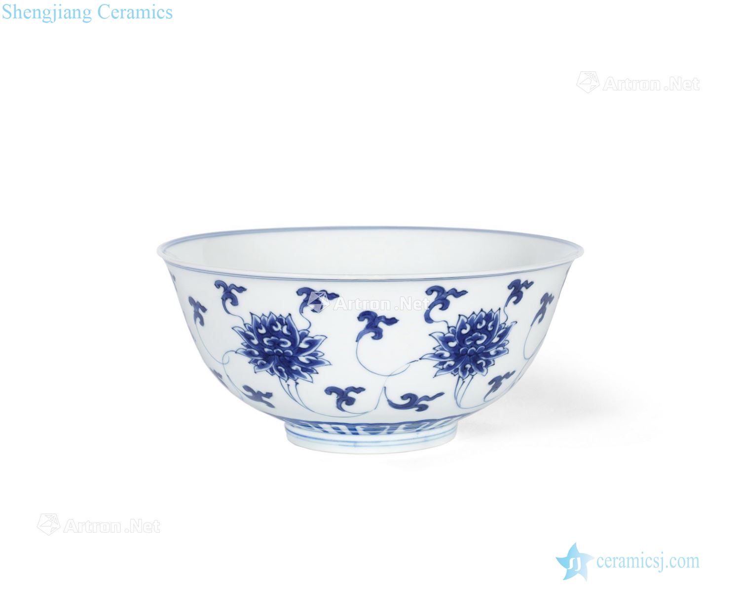 The qing emperor kangxi Blue and white lotus flower grain 盌