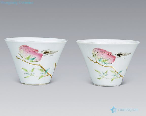 Clear pastel flower insect horseshoe cup (a)