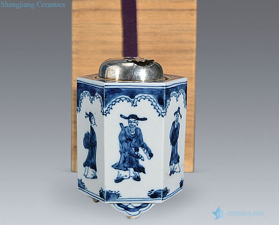 In the 19th century Blue and white characters censer