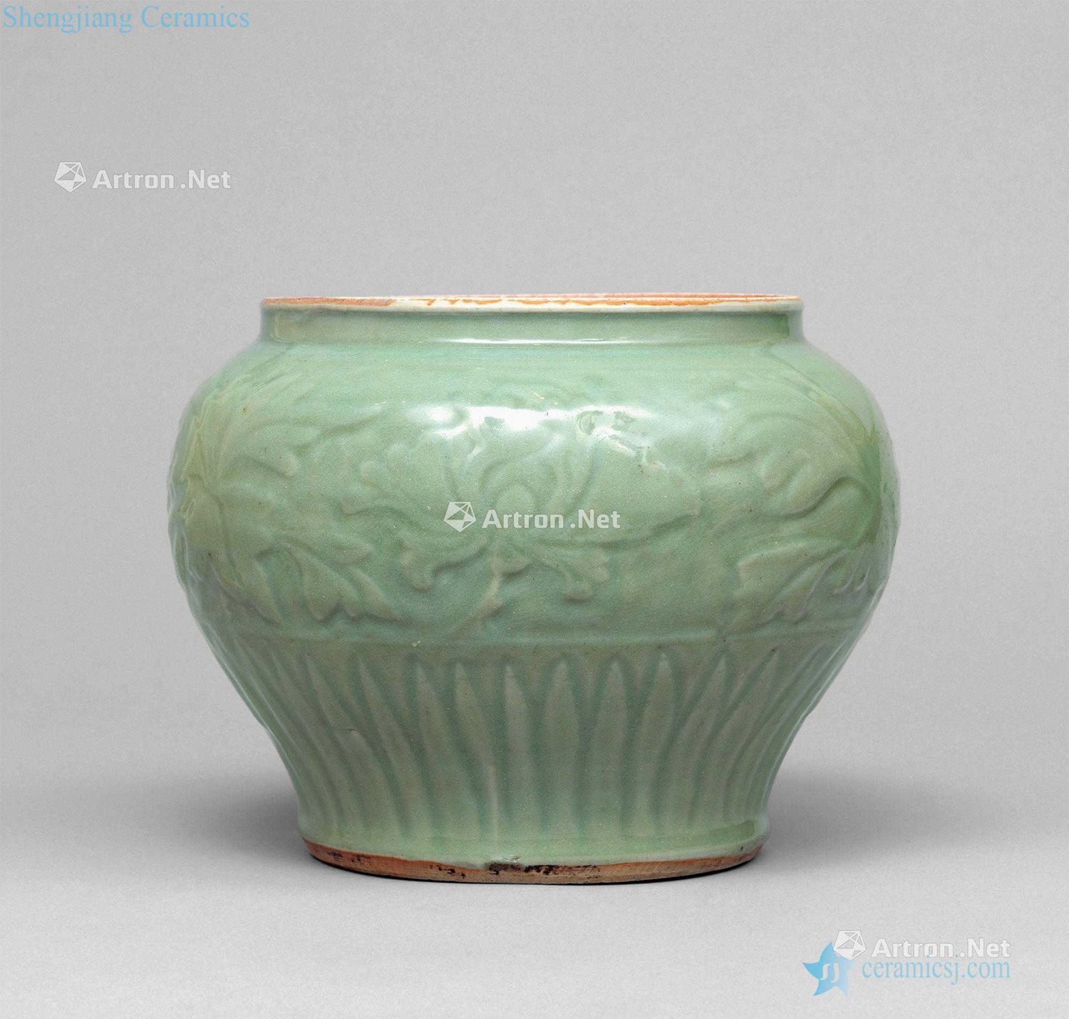 In the 15th century Longquan celadon carved flower pot