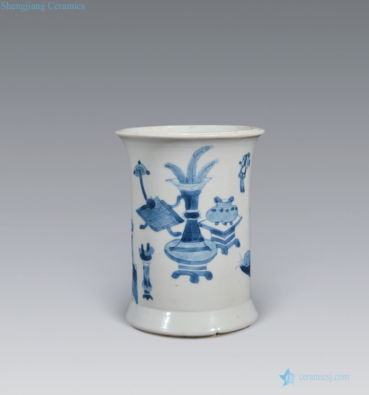 The qing emperor kangxi porcelain omen figure pen container