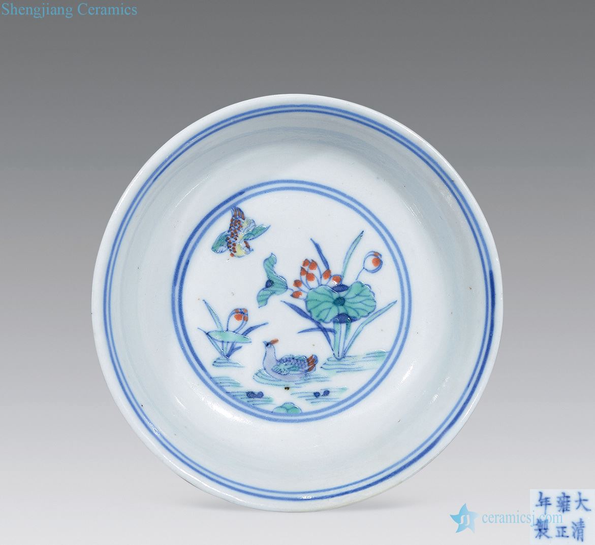 Qing guangxu Bucket color lianchi yuanyang grain small bowl