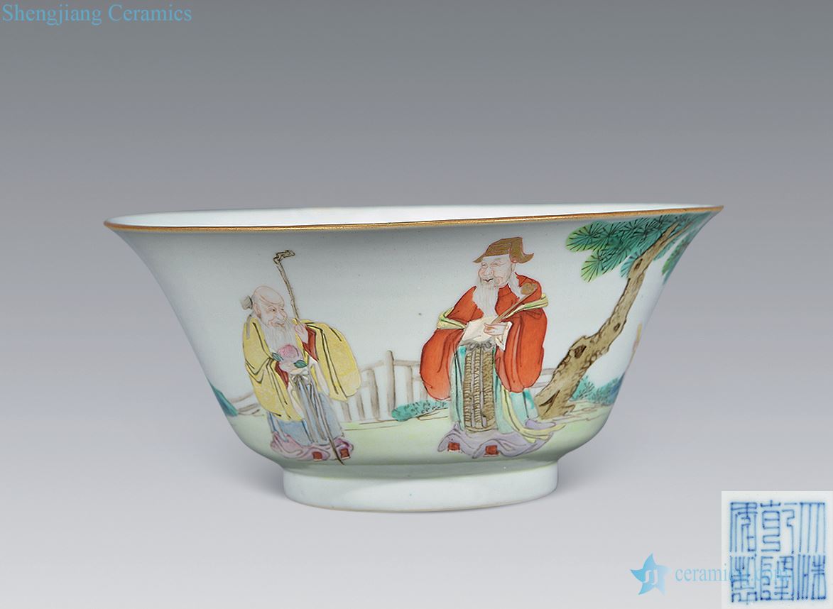 Qing qianlong pastel samsung character big bowl