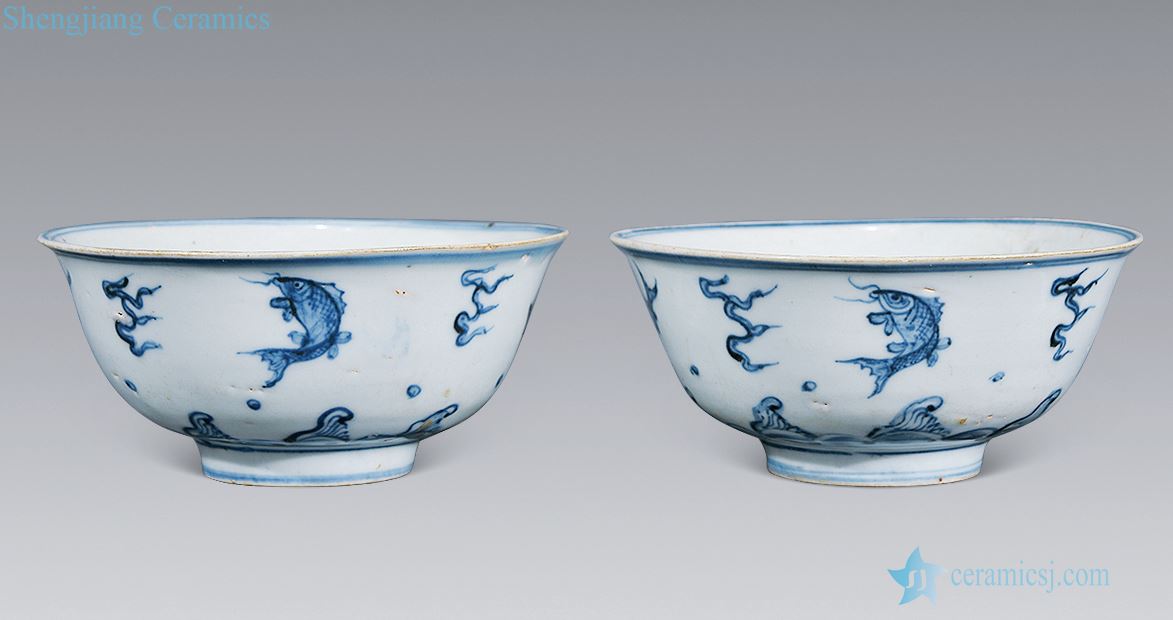 Ming dynasty Blue ocean fish grain bowl (a)