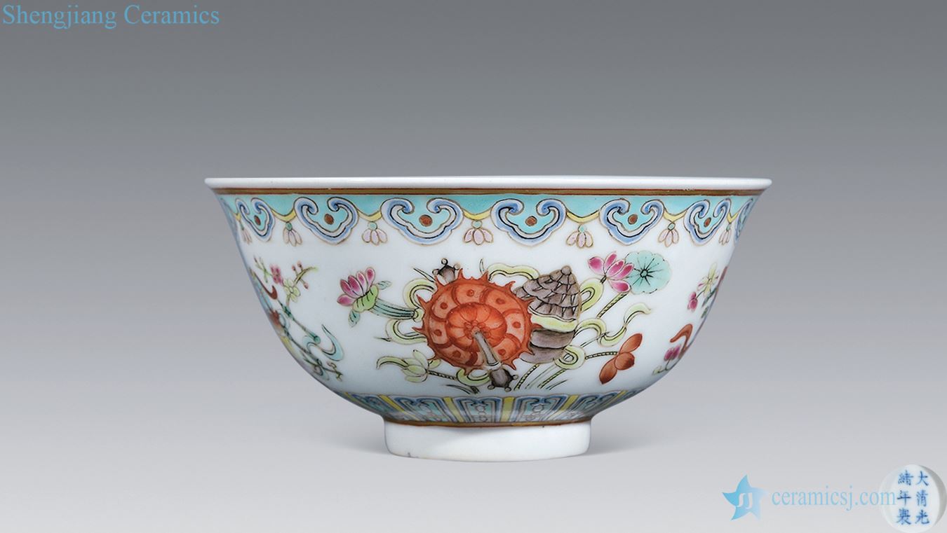 Pastel reign of qing emperor guangxu in a bowl