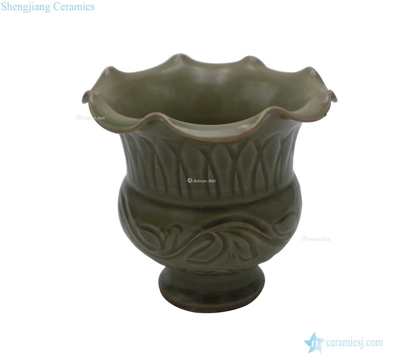 yuan Yao state kiln carved flower grain slag bucket